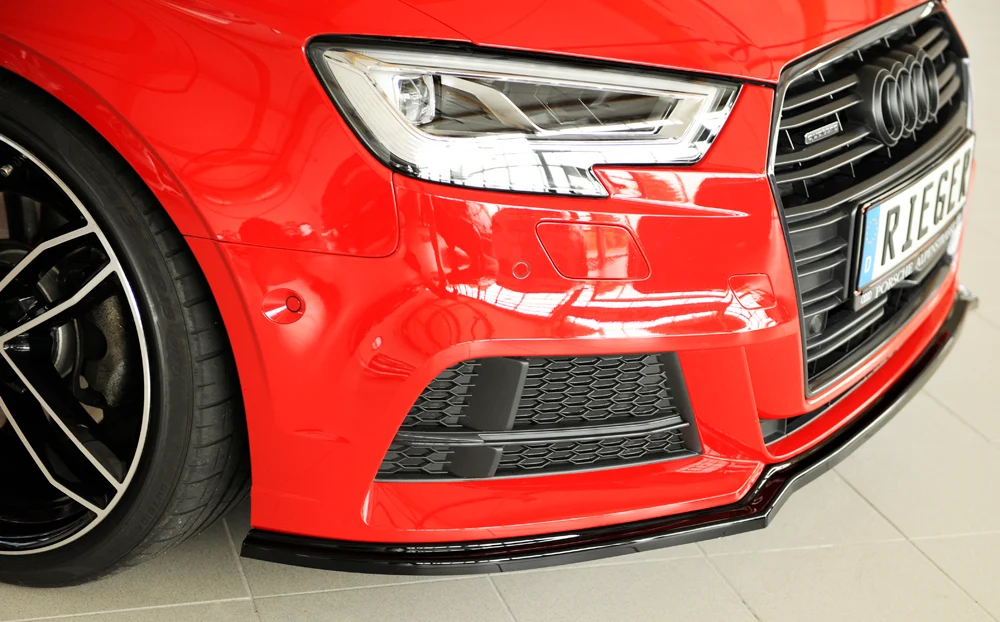 Rieger prednji splitter Audi S3, A3 S-Line 8V.2 - visokosjajna crna