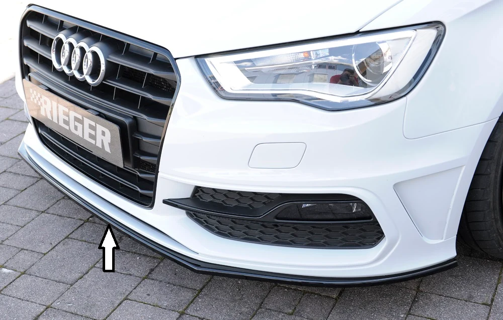Rieger prednji splitter Audi S3, A3 S-Line 8V - visokosjajna crna