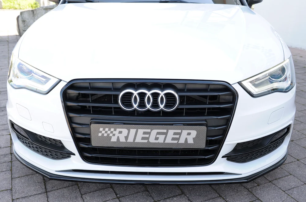 Rieger prednji splitter Audi S3, A3 S-Line 8V - visokosjajna crna