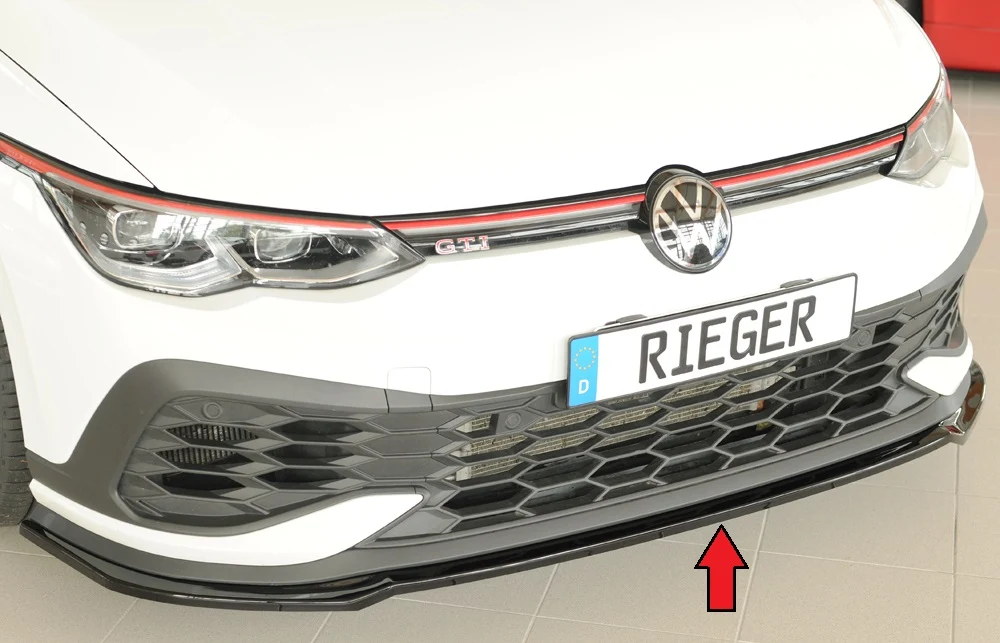 Rieger prednji splitter VW Golf MK8 GTI Clubsport 2020+ - visokosjajna crna