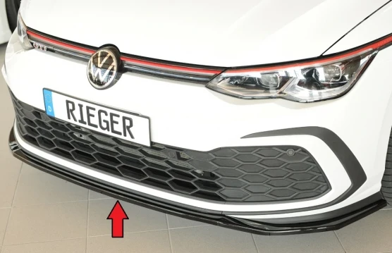 Rieger prednji splitter VW Golf MK8 GTI 2020+ - visokosjajna crna
