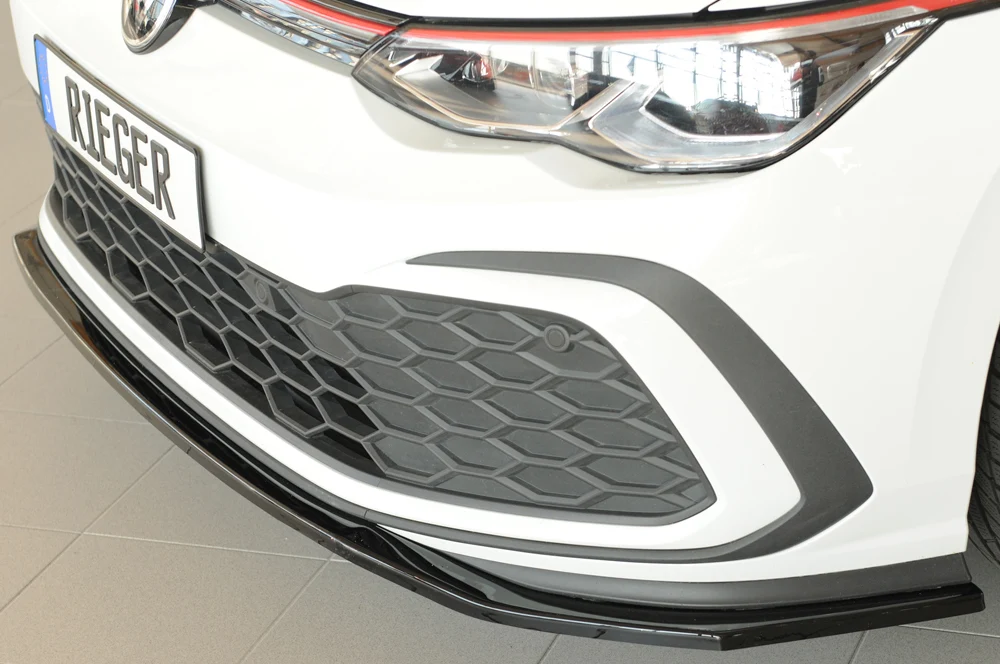 Rieger prednji splitter VW Golf MK8 GTI 2020+ - visokosjajna crna