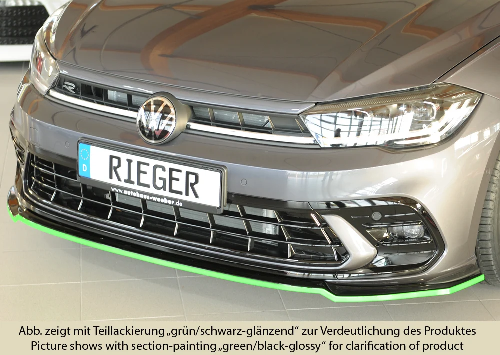 Rieger prednji splitter VW Polo AW GTI 2021+ - visokosjajna crna