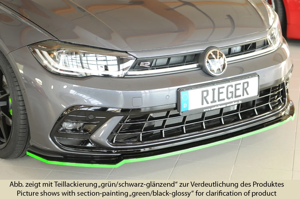 Rieger prednji splitter VW Polo AW GTI 2021+ - visokosjajna crna