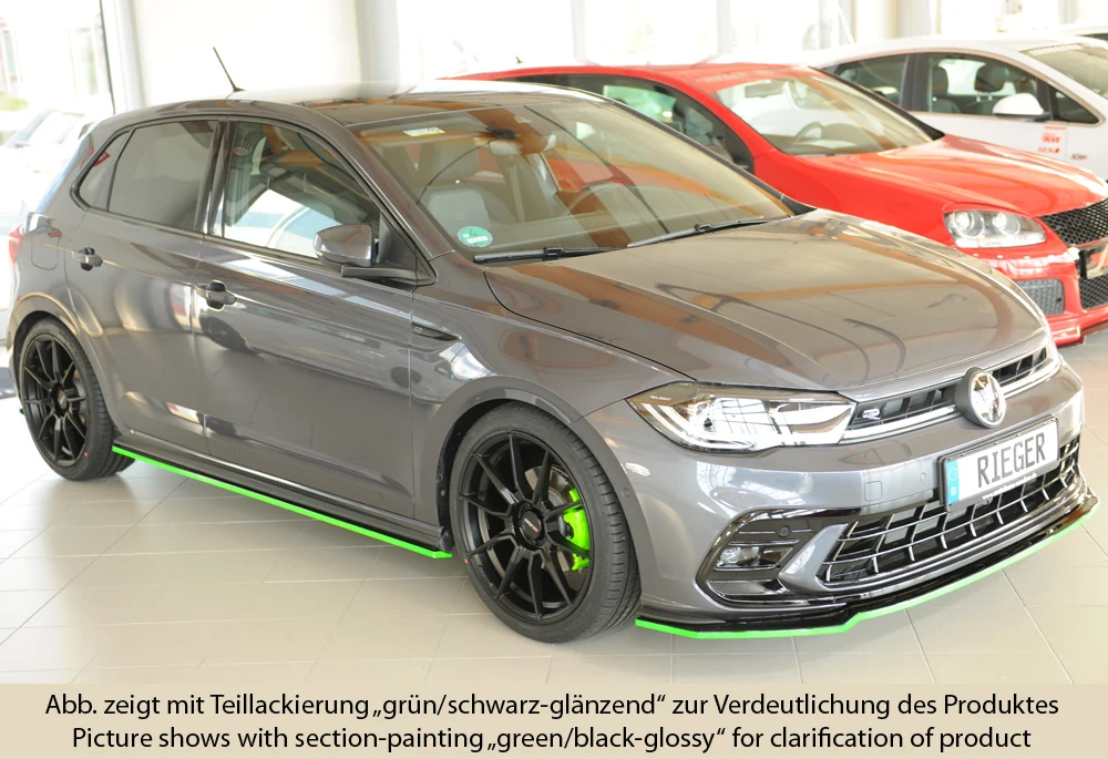 Rieger prednji splitter VW Polo AW GTI 2021+ - visokosjajna crna