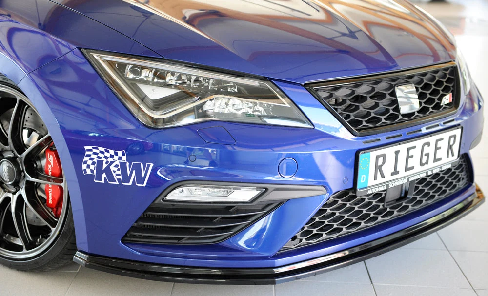 Rieger prednji splitter Seat Leon FR/Cupra 5F Facelift - visokosjajna crna