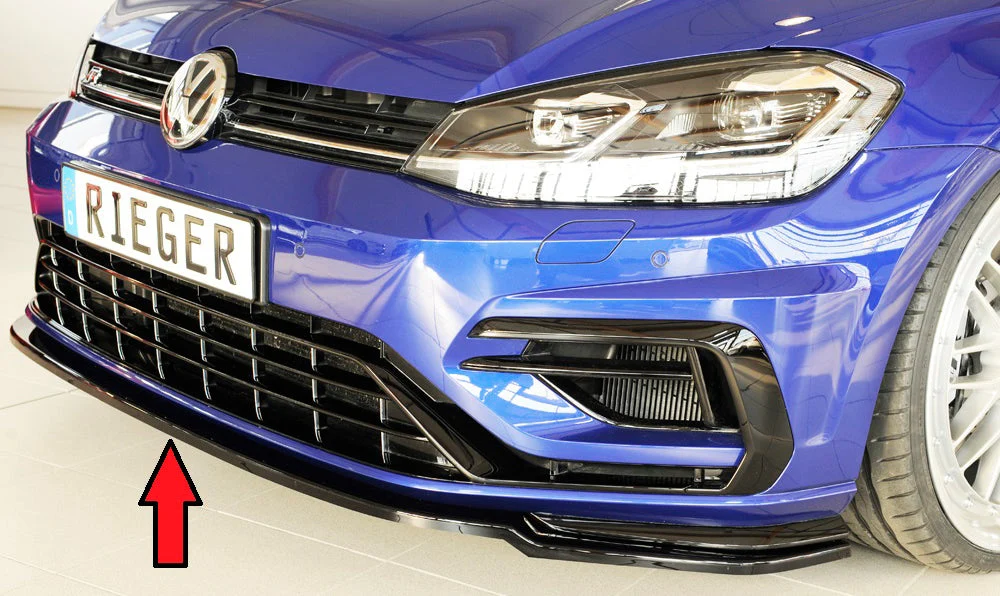 Rieger prednji splitter Volkswagen Golf MK7.5 R / R-line 2017+ - visokosjajna crna