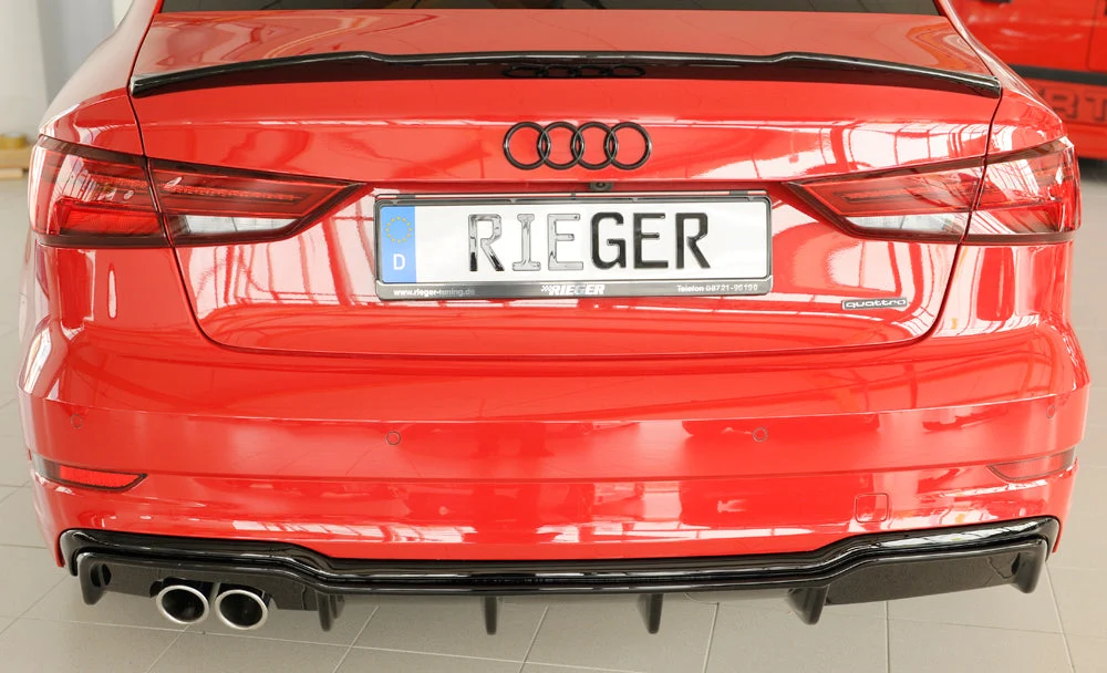Rieger strašnji difuzor umetak Audi A3 8V sedan facelift - visokosjajna crna
