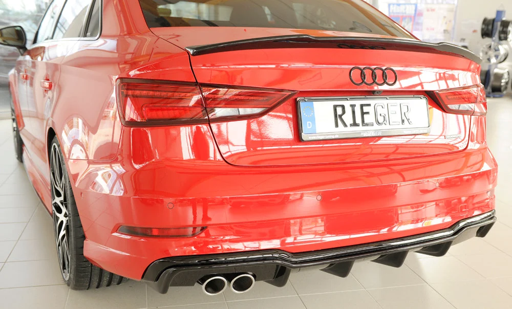 Rieger strašnji difuzor umetak Audi A3 8V sedan facelift - visokosjajna crna