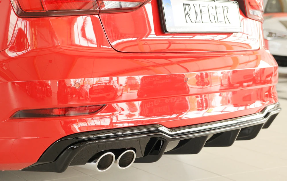 Rieger strašnji difuzor umetak Audi A3 8V sedan facelift - visokosjajna crna