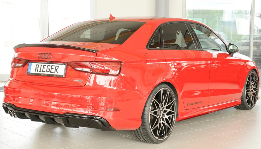 Rieger strašnji difuzor umetak Audi A3 8V sedan facelift - visokosjajna crna