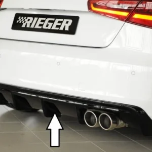 Rieger stražnji difuzor umetak (S3) Audi A3 8V Sportback - visokosjajna crna