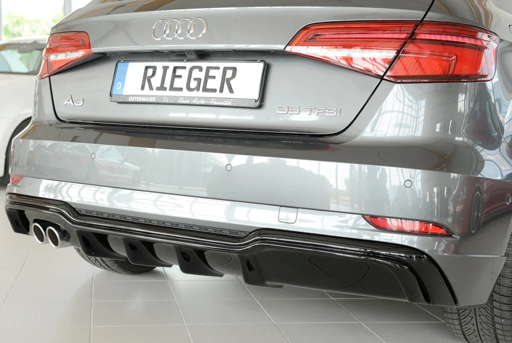 Rieger strašnji difuzor umetak Audi A3 8V Sportback Facelift - visokosjajna crna