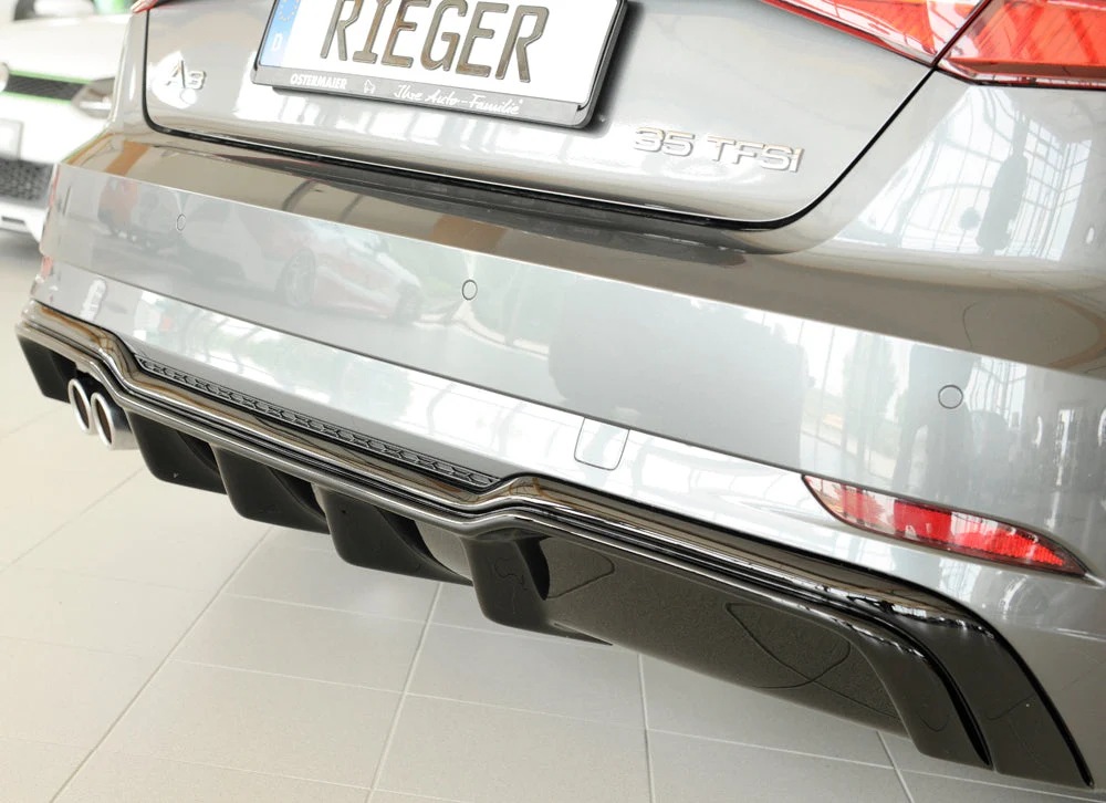 Rieger strašnji difuzor umetak Audi A3 8V Sportback Facelift - visokosjajna crna