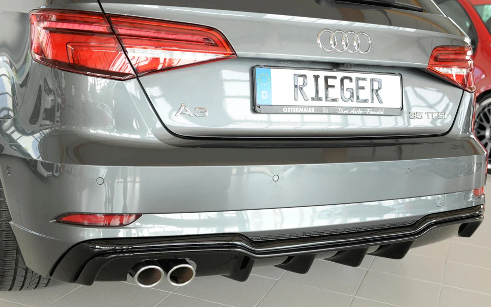 Rieger strašnji difuzor umetak Audi A3 8V Sportback Facelift - visokosjajna crna