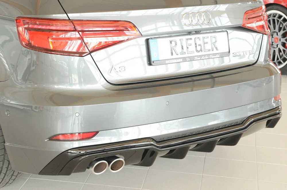 Rieger strašnji difuzor umetak Audi A3 8V Sportback Facelift - visokosjajna crna