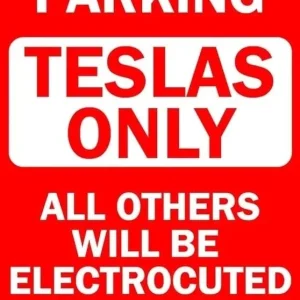 Samo Tesla - Rezervirani metalni znak za parkiranje