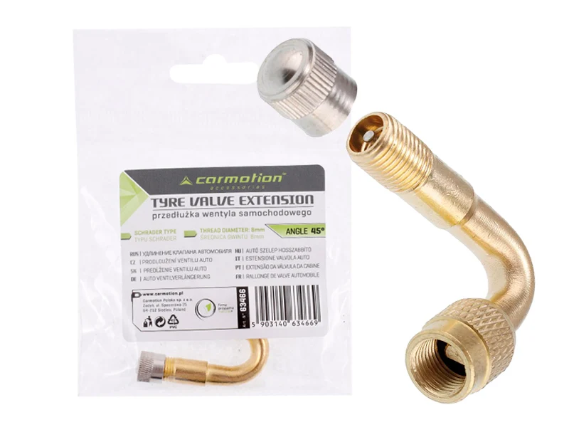 Schrader produžetak ventila, pod kutom od 45°