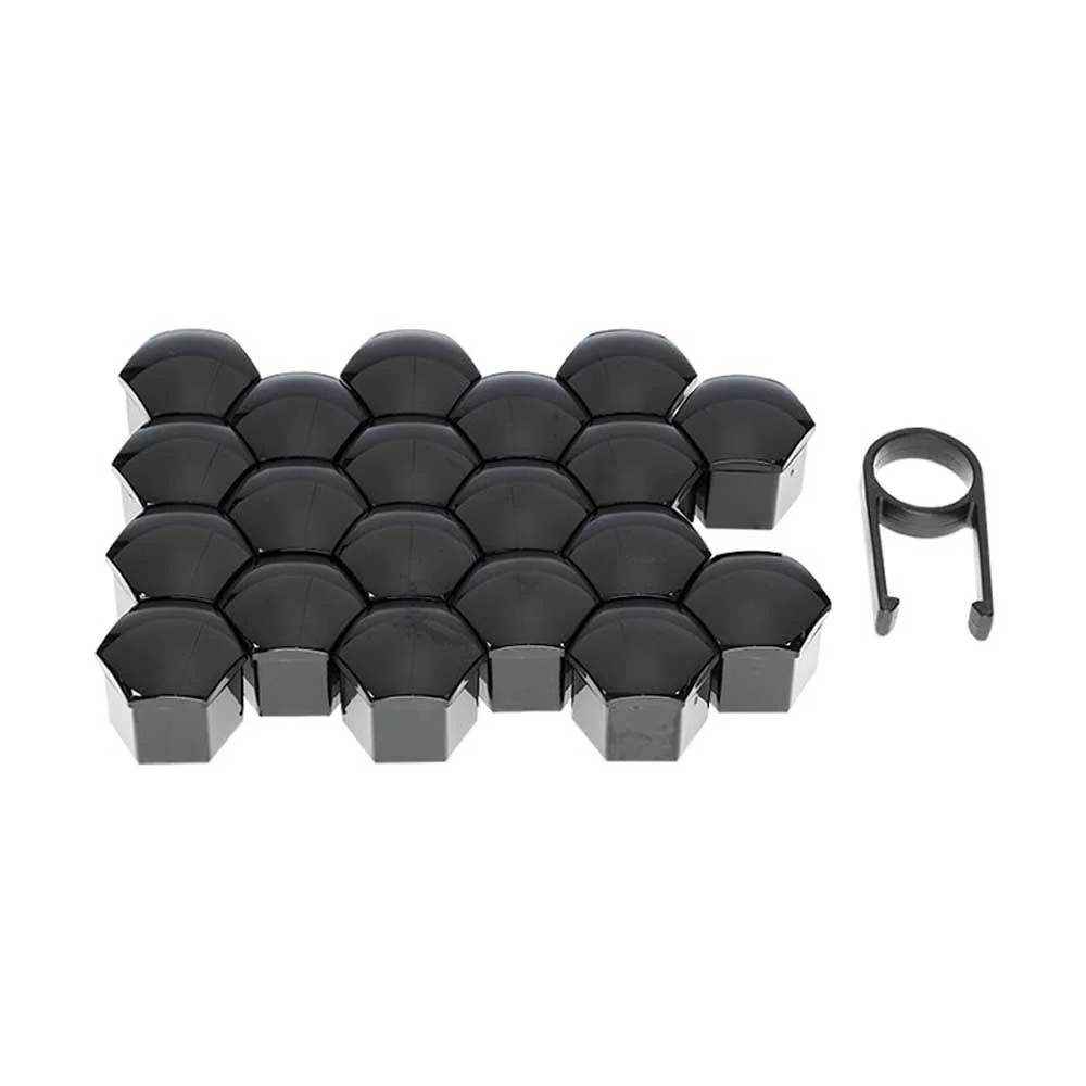 Set kapa za matice kotač – 17 mm, crne (20 kom)