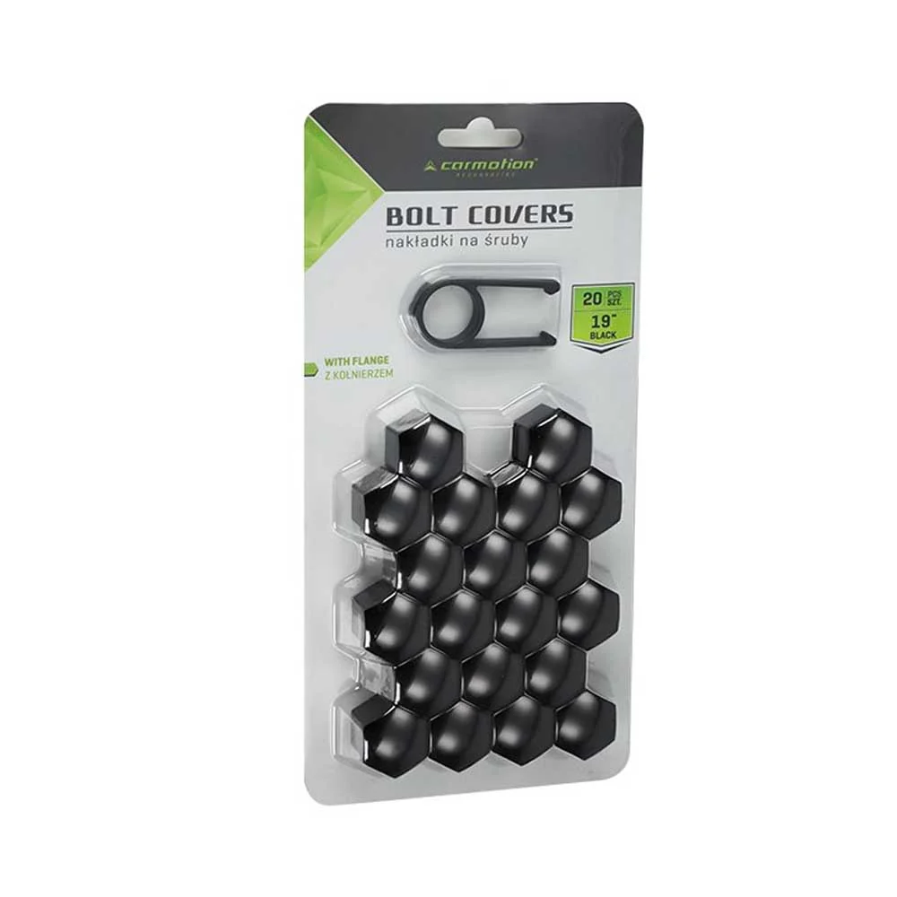 Set poklopaca matica za kotače – 19 mm, crni (20 kom)