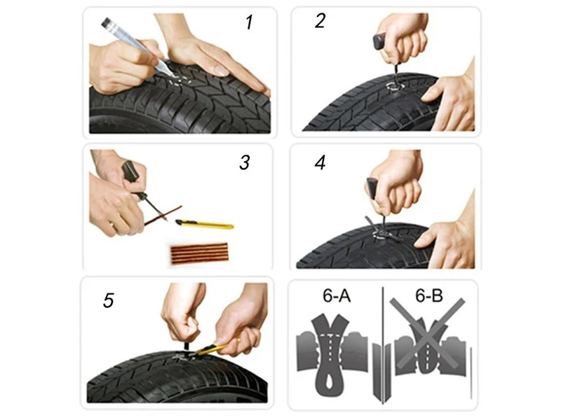 Set za popravak tubeless guma, 5 kom. (vulkanizacijske trake)
