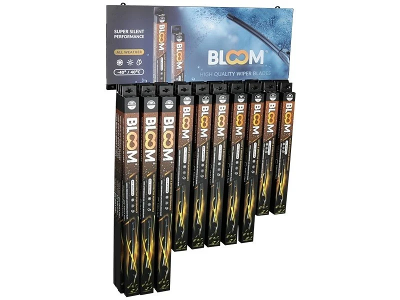 Set ravnih brisač BLOOM U, 40 kom. + viseći stalak