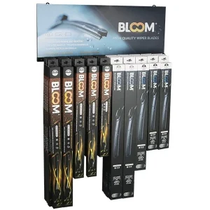 Set ravnih brisač BLOOM U MIX U + Multifit s 10 adaptera, 40 kom + viseći stalak