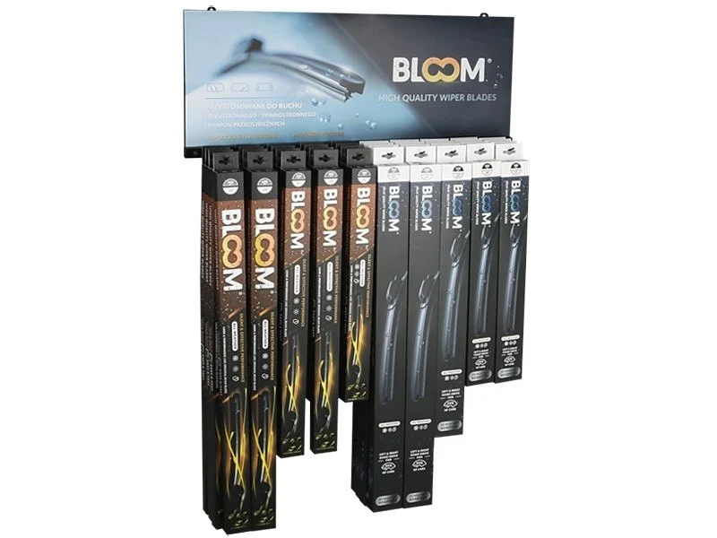 Set ravnih brisač BLOOM U MIX U + Multifit s 10 adaptera, 40 kom + viseći stalak