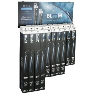 Set ravnih brisač BLOOM U Multifit s 10 adaptera, 40 kom + viseći stalak