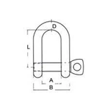 D SHACKLE, SCREW PIN 4 MM (25)