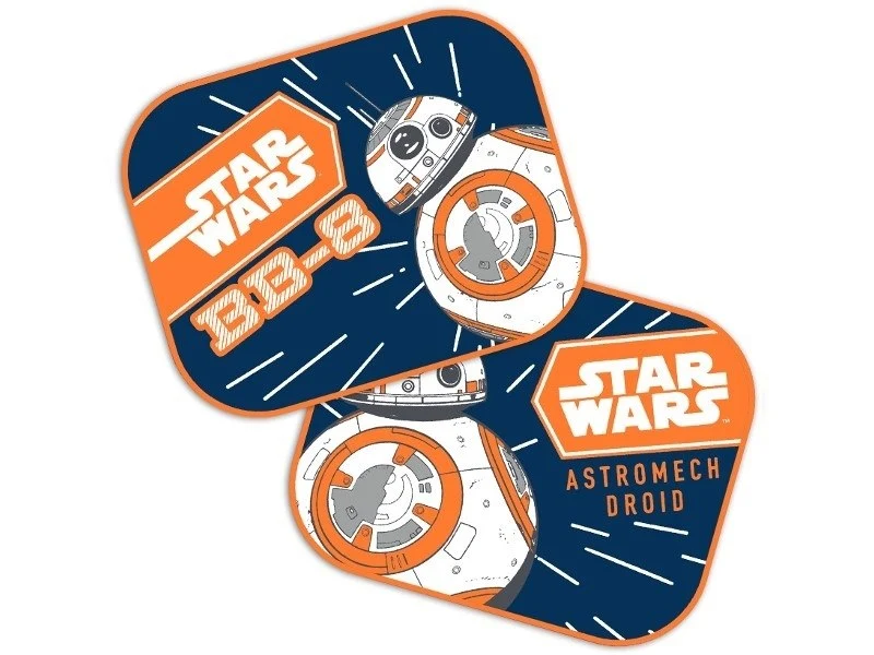 Sjenilo za sunce 44x35 cm, Star Wars BB8, 2 kom