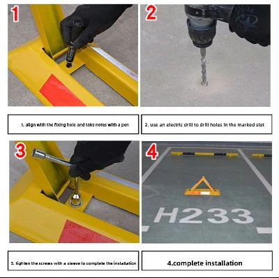 Sklopiva Barijera za Parking Mesto sa Reflektujucim Trakama