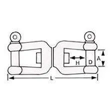 SWIVEL, JAW & JAW AISI-316 8MM