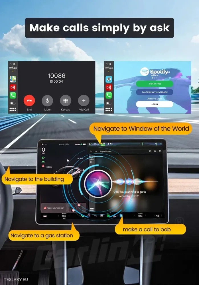 Tesla bežični adapter za CarPlay za Android & Apple uređaje