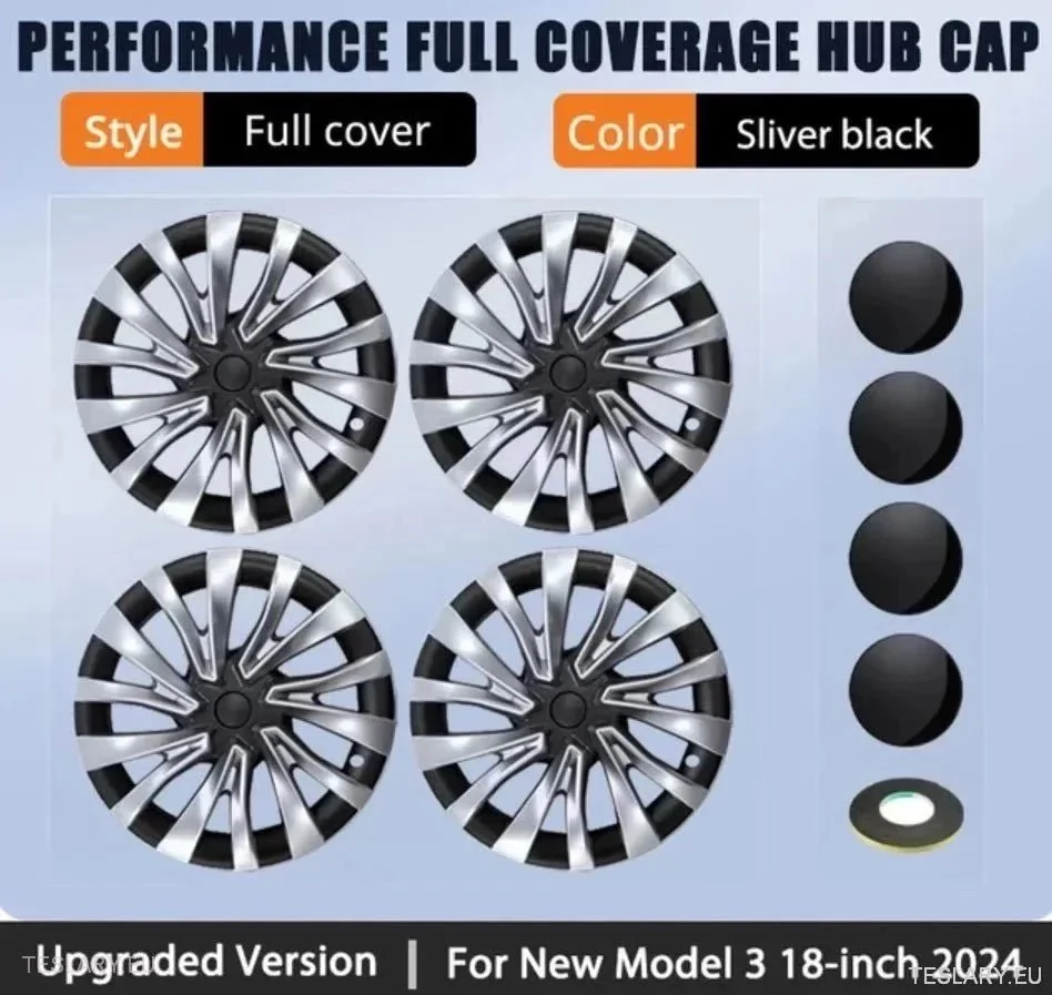 Tesla 3 Highland 18 "Full Full Rim Silver Sport Style Cover Cower