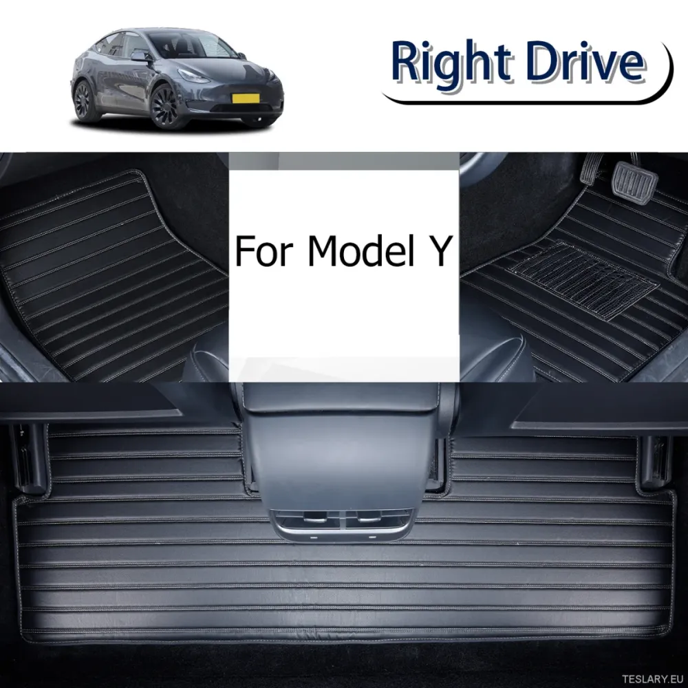 Tesla Model Y 2019-2025 desne prostirke za vožnju, troslojni PVC trag dizajna, luksuzni i izdržljivi pribor za podne prost...