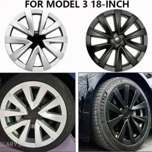 Tesla Model 3 18 "Full Full Rim Silver & Black Sport Style Cowc