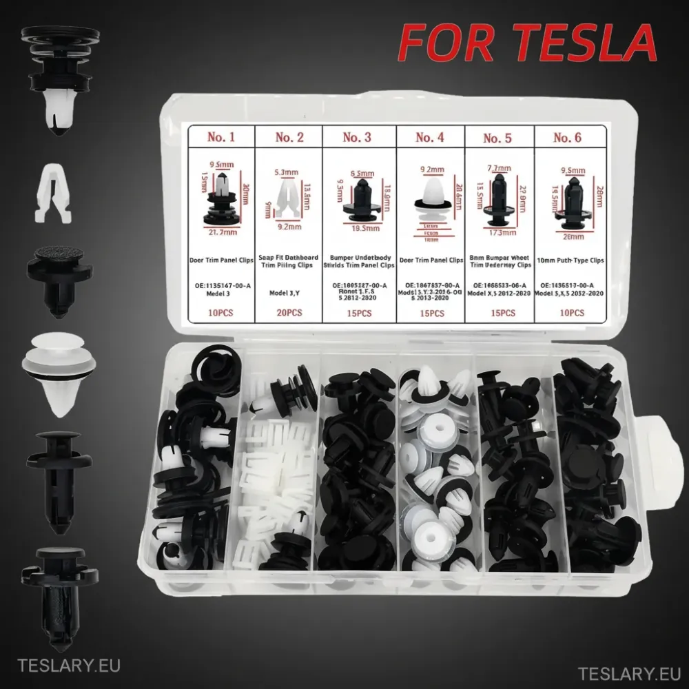 Tesla Model 3, Y, S, X & 3+ Highland Cmaight Clips i pričvršćivači