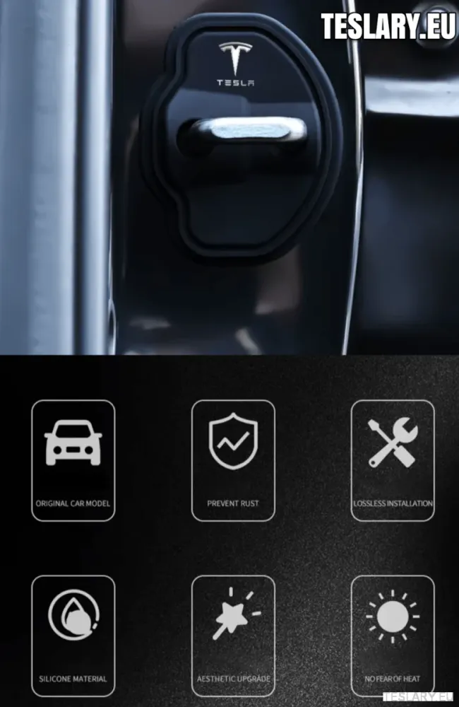 Tesla Model 3/3+ Highland & Y Silikonski zaštitnik za zaključavanje vrata s logotipom