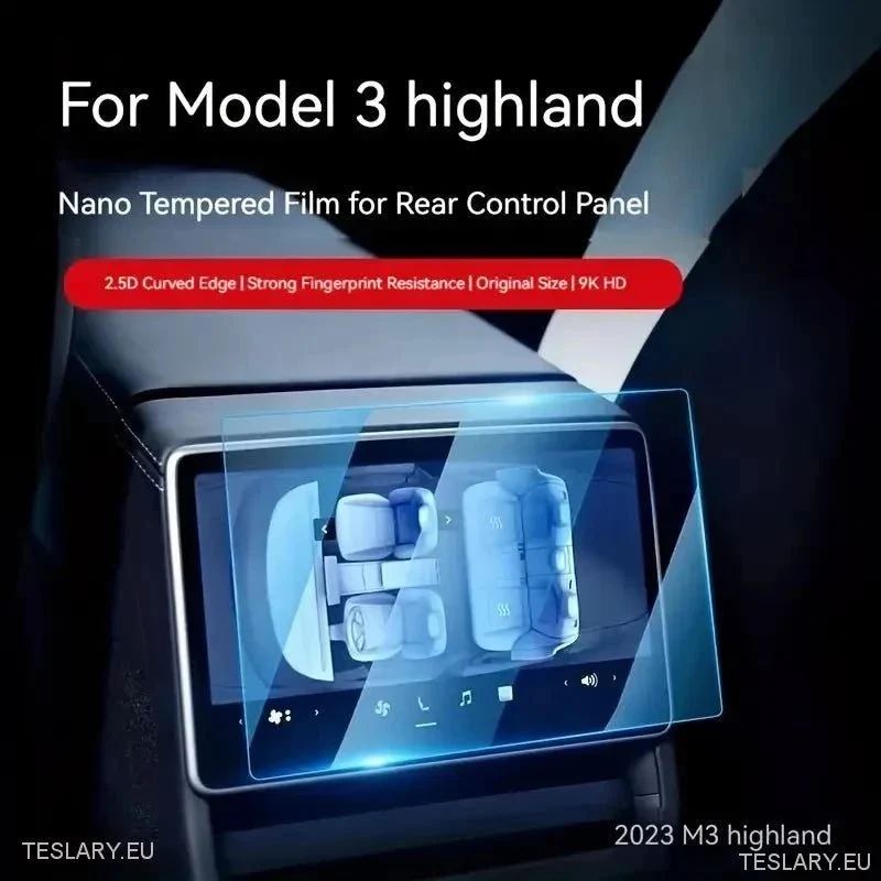 Tesla Model 3+ Highland stražnji zaslon Kamperirani zaštitnik zaslona