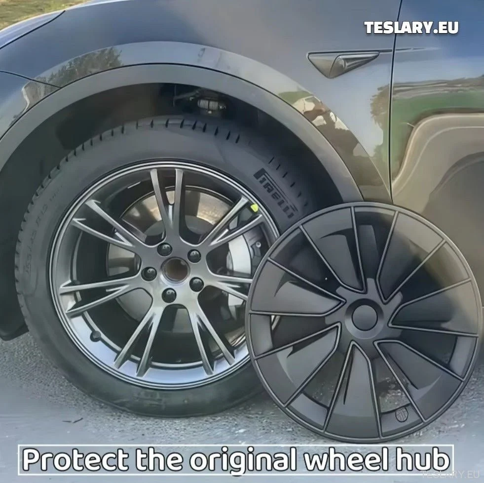 Tesla Model Y 19 "Jedinstveni S15 COW CHET HUBS Crno i srebro