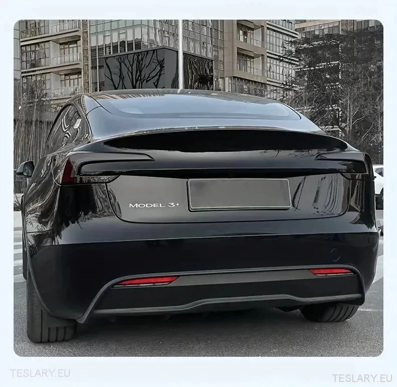 Tesla Model 3+ Long Range " +" logo srebra