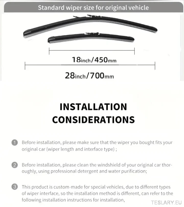 Tesla Model X Model X Blade Kit (oba brisač) 18/28 2016 - 2020 LHD