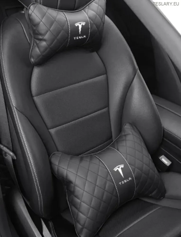Tesla Model 3 y s X Neck Jastuk i leđ podrška s logotipom (crni)