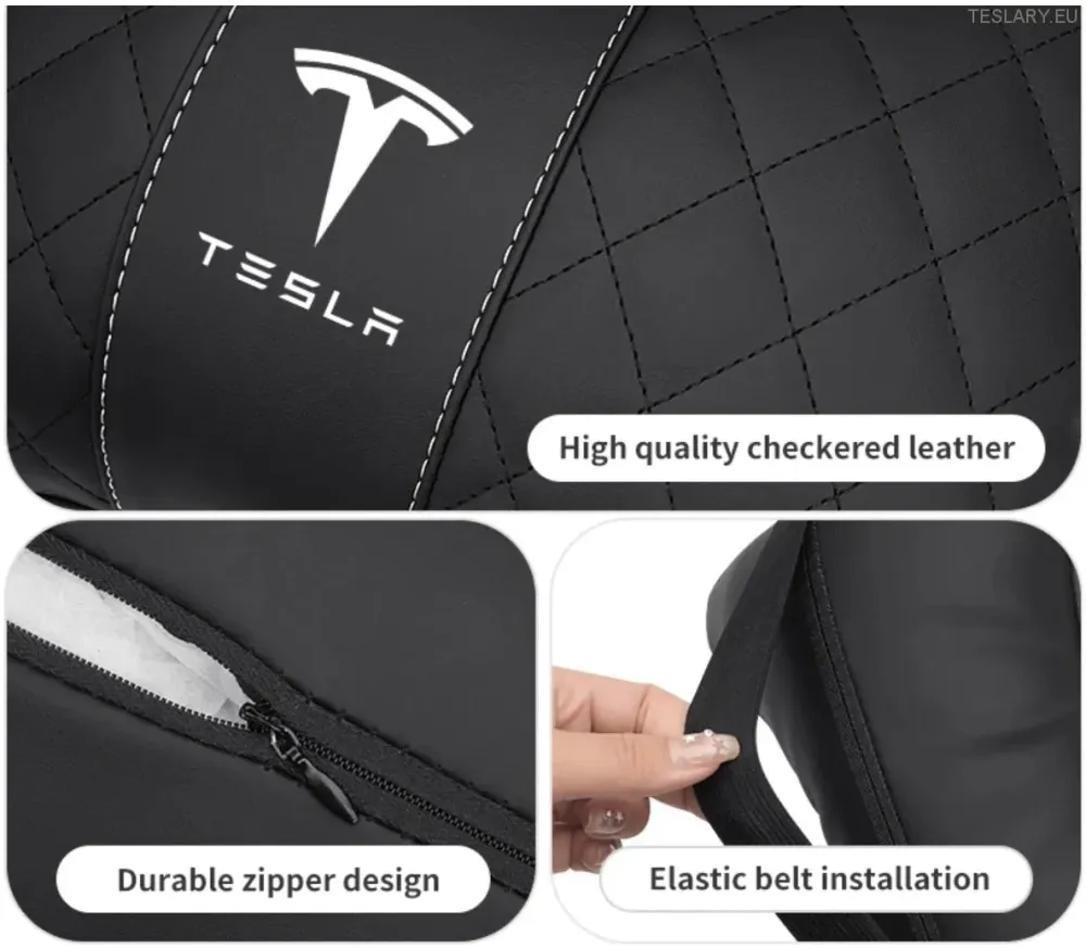Tesla Model 3 y s X Neck Jastuk i leđ podrška s logotipom (crni)