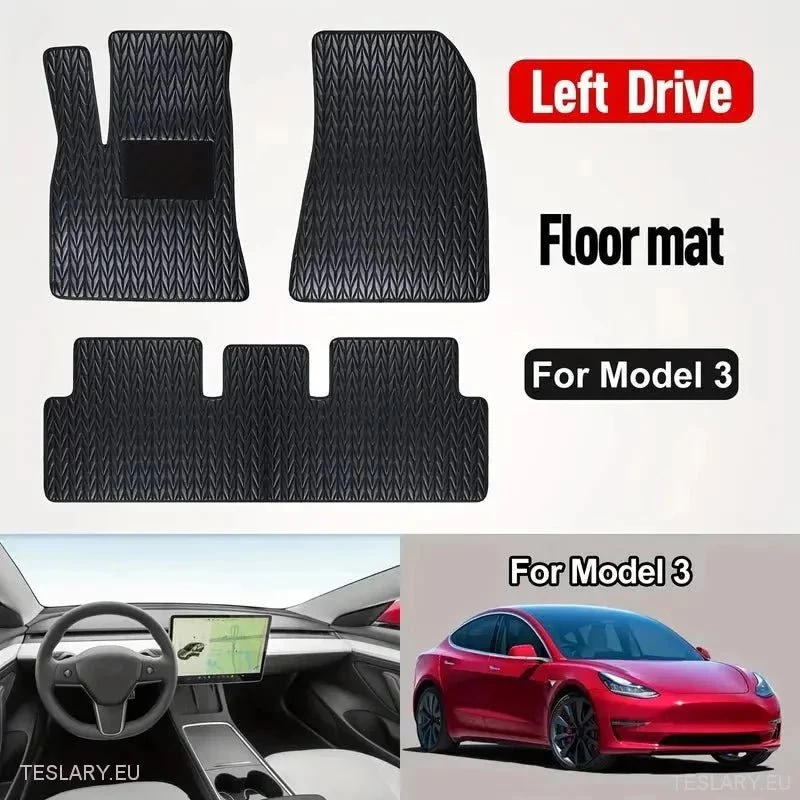 Tesla Model 3 prilagođene PU kožne podne prostirke (lijevi pogon)