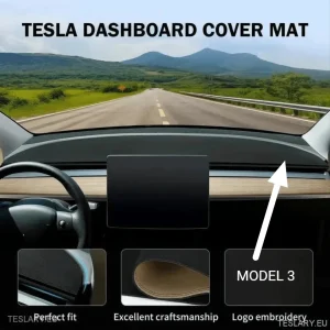 Tesla Model 3 / Y Suede Nadzorna ploč s Teslinom logotipom