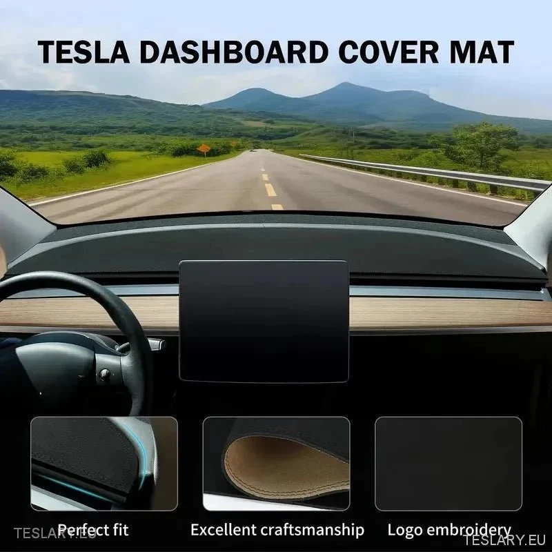 Tesla Model 3 / Y Suede Nadzorna ploč s Teslinom logotipom