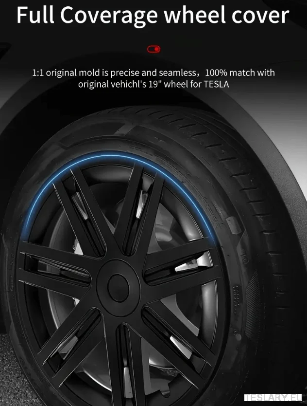TESLA MODEL Y 19" UNIQUE S3 FULL COVER WHEEL HUBS STAR STYLE