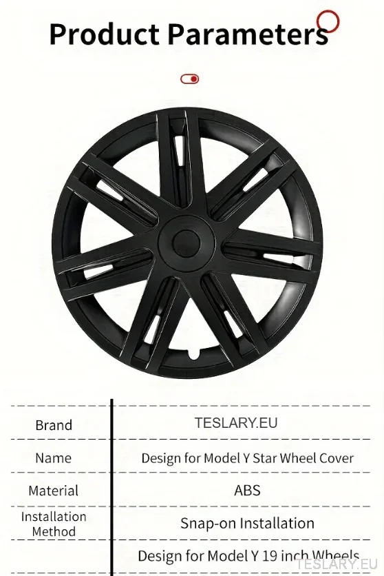TESLA MODEL Y 19" UNIQUE S3 FULL COVER WHEEL HUBS STAR STYLE